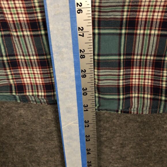 Lands End Shirt Men XL Traditional Fit Flannel Plaid 17 17.5 Blue Red Button Up - Picture 7 of 10